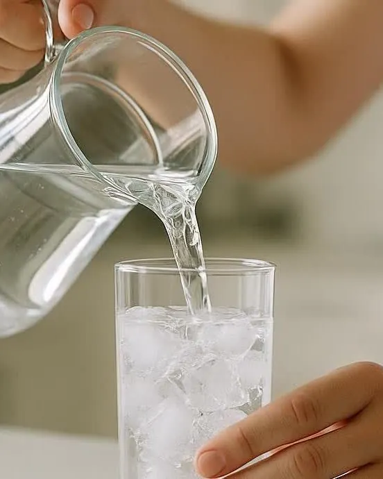 ریختن آب از پارچ شیشه‌ای در لیوان؛ پخش مایعات در طول روز